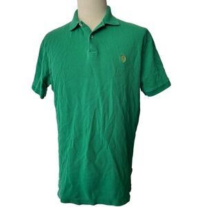 Ralph Lauren Shirt Mens Size Medium Green Polo Embroidered Logo Classic Preppy